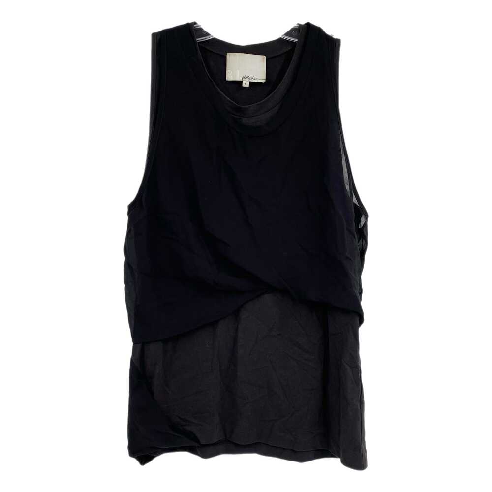 3.1 Phillip Lim Black Layered Cotton & Silk Tank Top | Size 6
